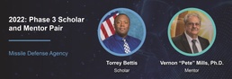 Phase 3 BS/MS. Scholar: Mr. Torrey Bettis, Mentor: Vernon “Pete” Mills, Ph.D.