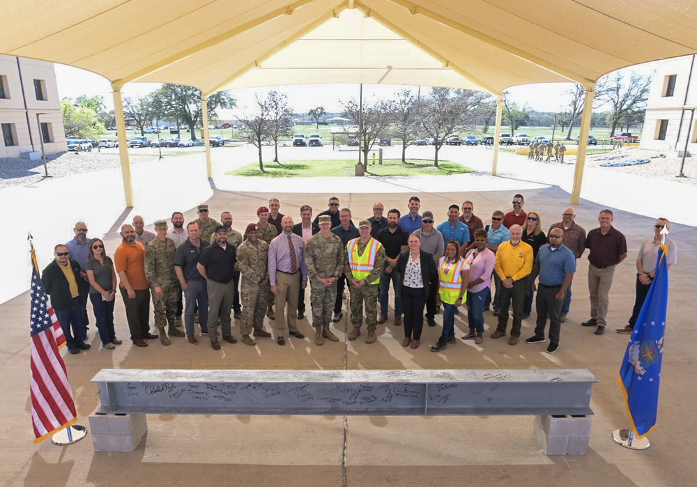 SWTW Aquatics Center beam signing at Lackland AFB