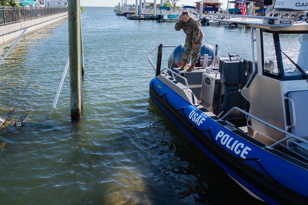 A Florida manatee feeds at MacDill
