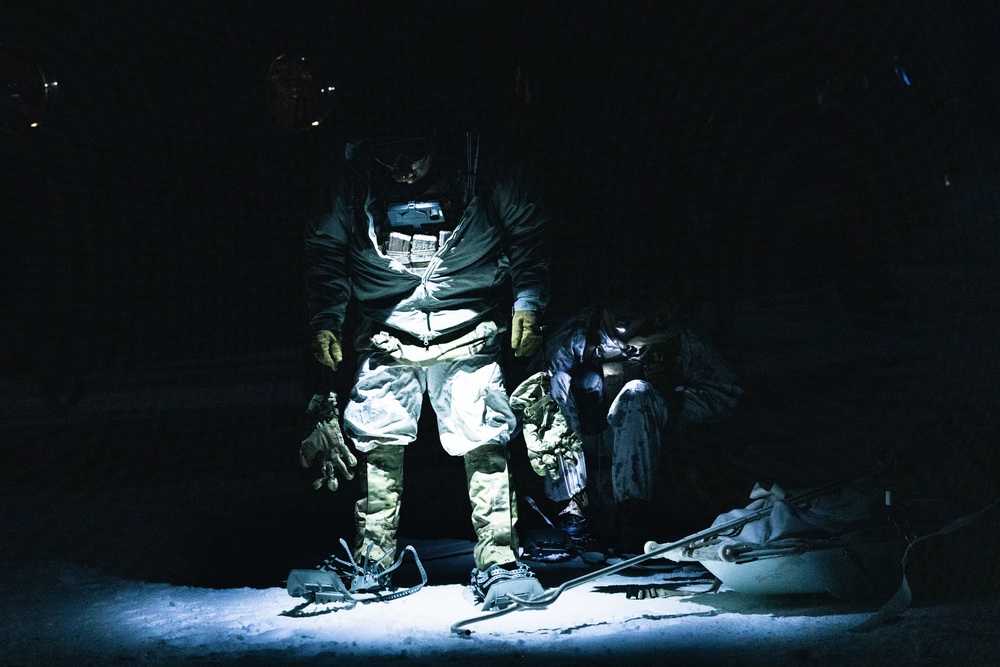 U.S. Army Rangers participate in Marine Corps Mountain Warfare Training Exercise 2-23