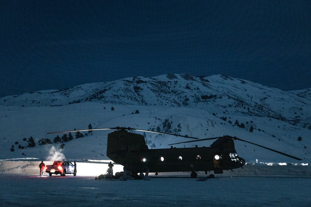 U.S. Army Rangers participate in Marine Corps Mountain Warfare Training Exercise 2-23