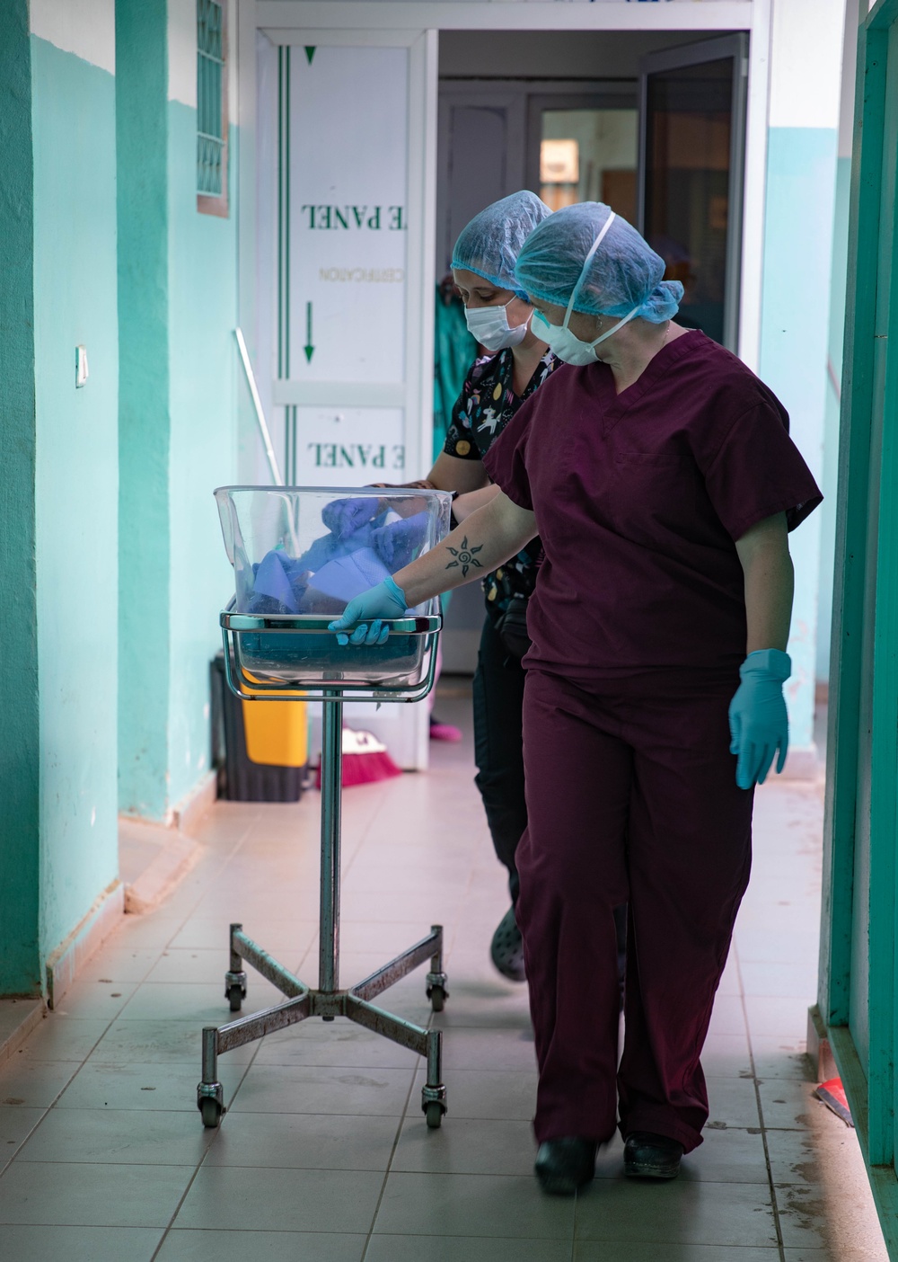 U.S., Senegal medical professionals work together in the maternity ward during MEDREX