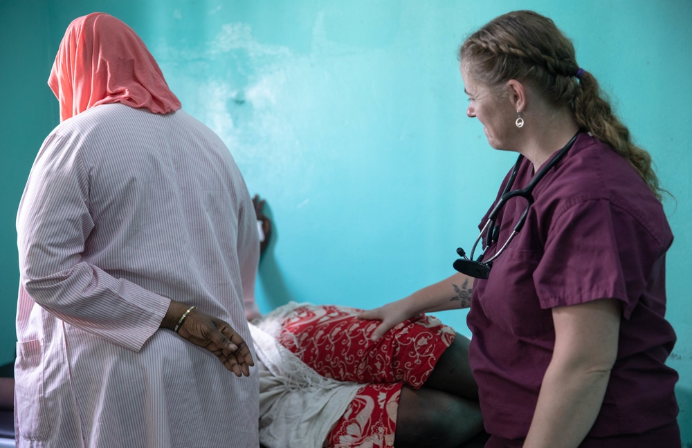 U.S., Senegal medical professionals work together in the maternity ward during MEDREX