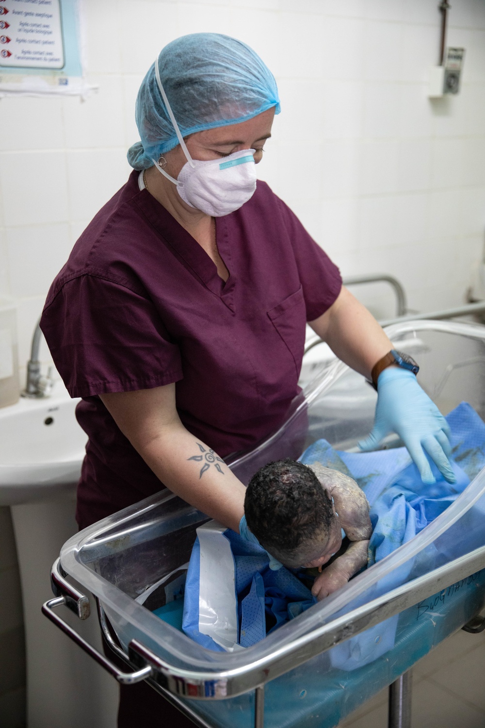 U.S., Senegal medical professionals work together in the maternity ward during MEDREX