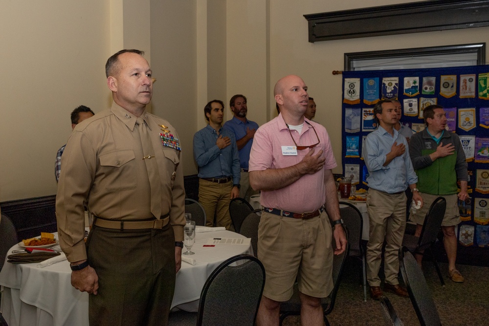 Commanding General of 2nd MAW speaks to the New Bern Rotary Club