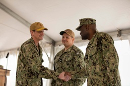 USS Normandy Holds Change of Command Ceremony