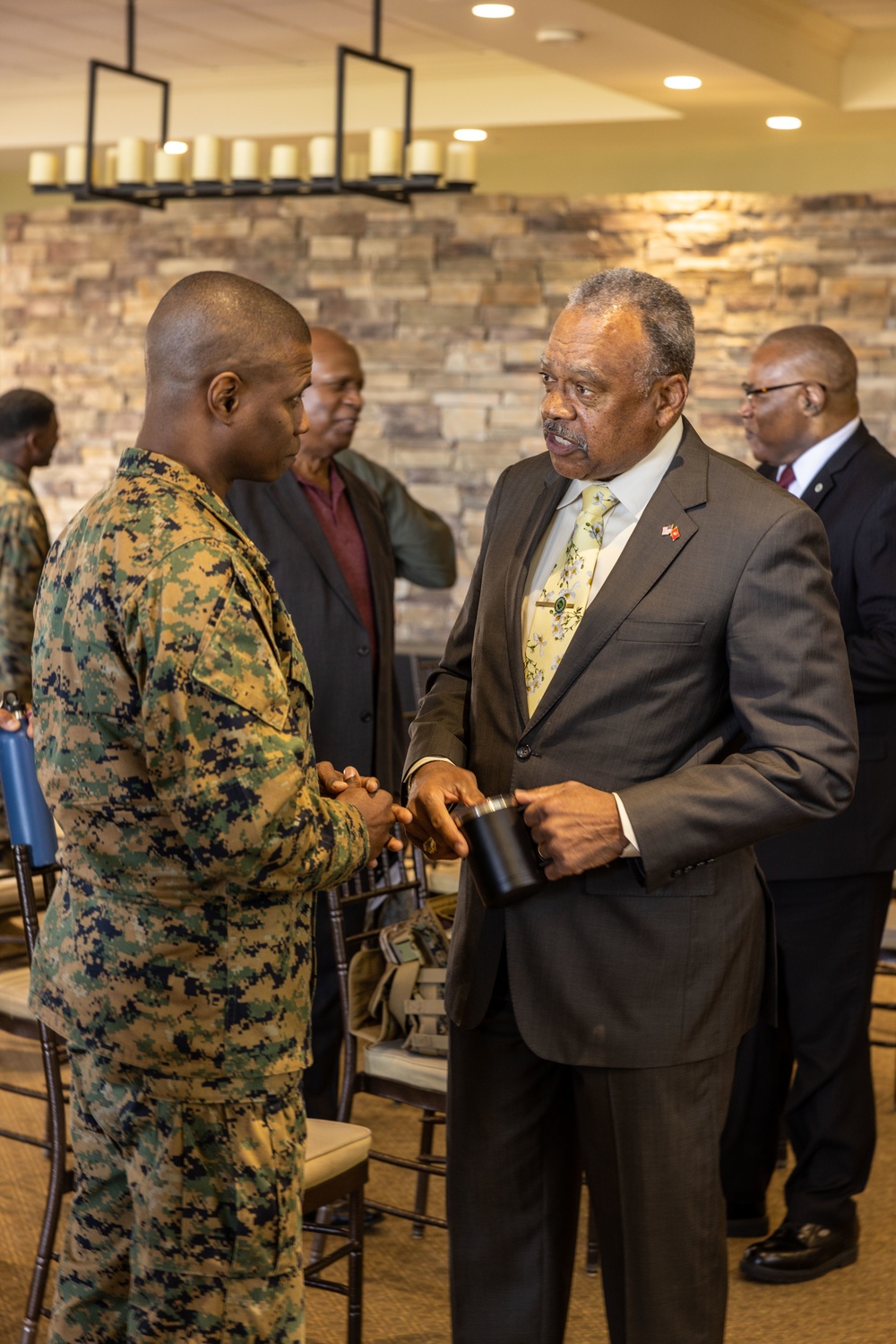 Retired Maj. Gen. Anthony Jackson speaks to Marines in National Naval Officers Association