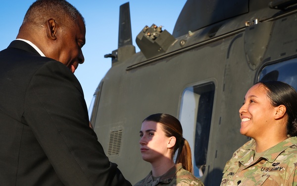 Secretary of Defense Visits and Honors Coalition Forces