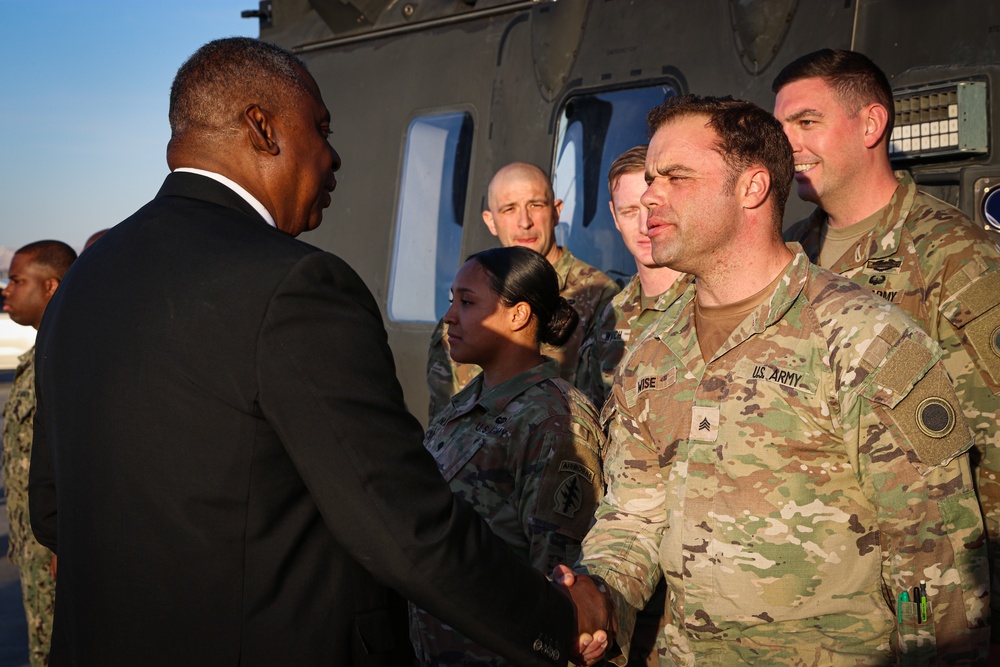 Secretary of Defense Visits and Honors Coalition Forces