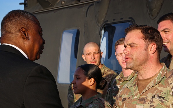 Secretary of Defense Visits and Honors Coalition Forces
