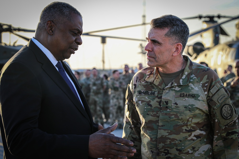 Secretary of Defense Visits and Honors Coalition Forces