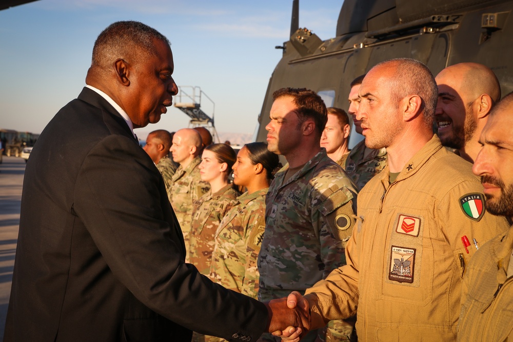 Secretary of Defense Visits and Honors Coalition Forces