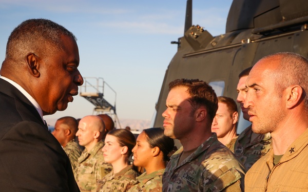 Secretary of Defense Visits and Honors Coalition Forces