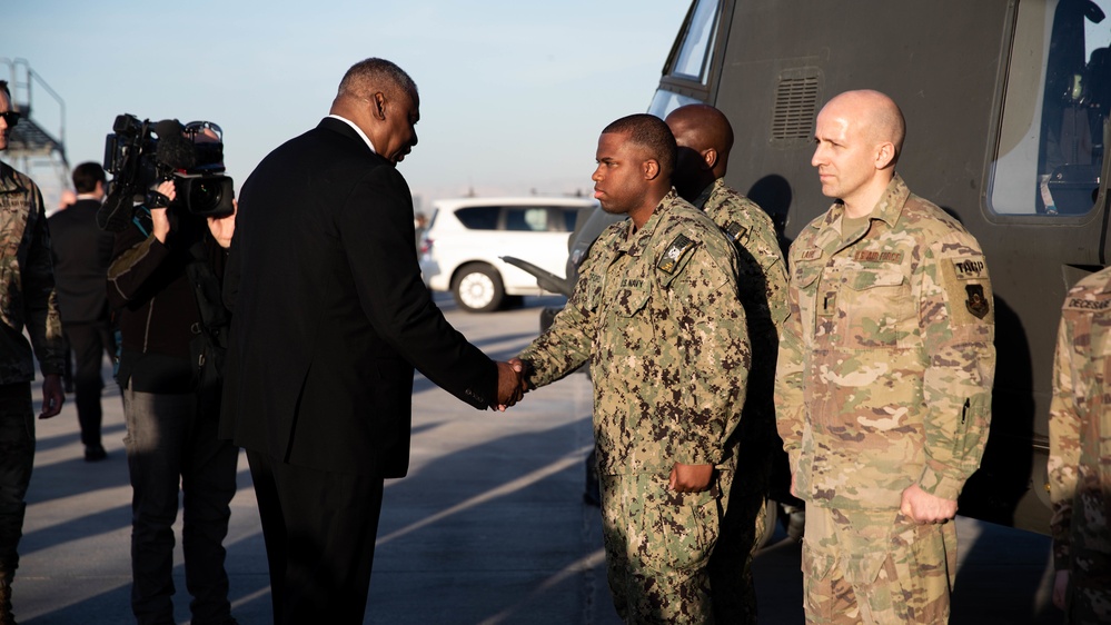 Secretary of Defense Visits and Honors Coalition Forces