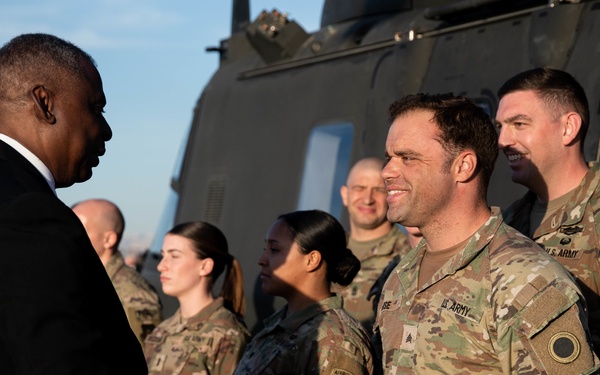 Secretary of Defense Visits and Honors Coalition Forces
