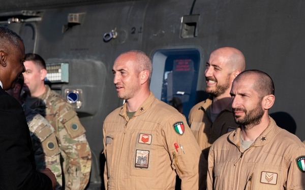 Secretary of Defense Visits and Honors Coalition Forces