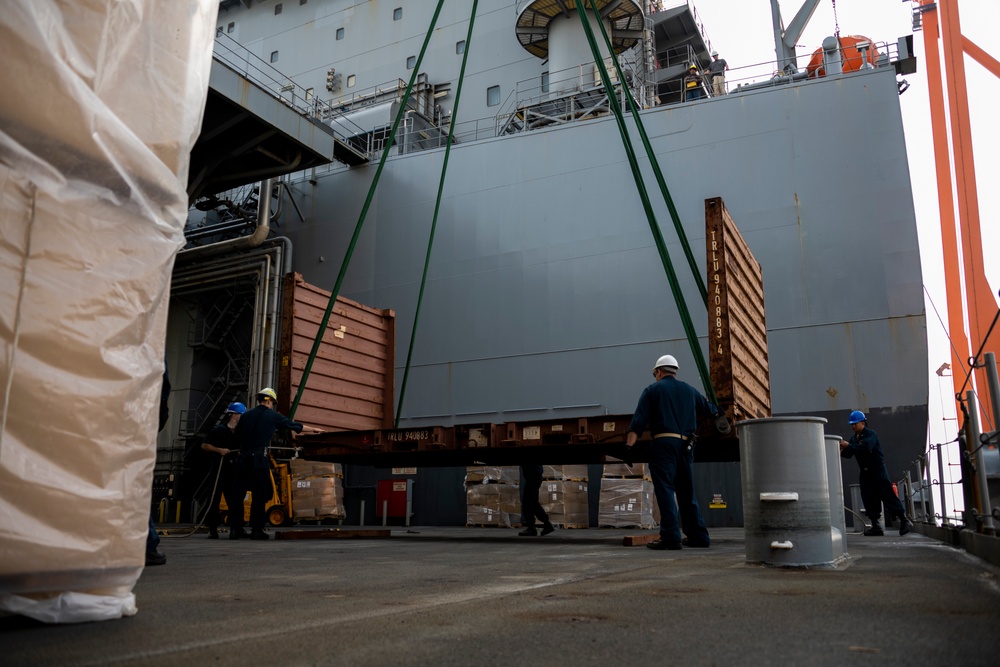 USS Hershel &quot;Woody&quot; Williams delivers supplies to Mersin, Türkiye