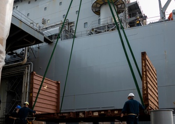 USS Hershel "Woody" Williams delivers supplies to Mersin, Türkiye