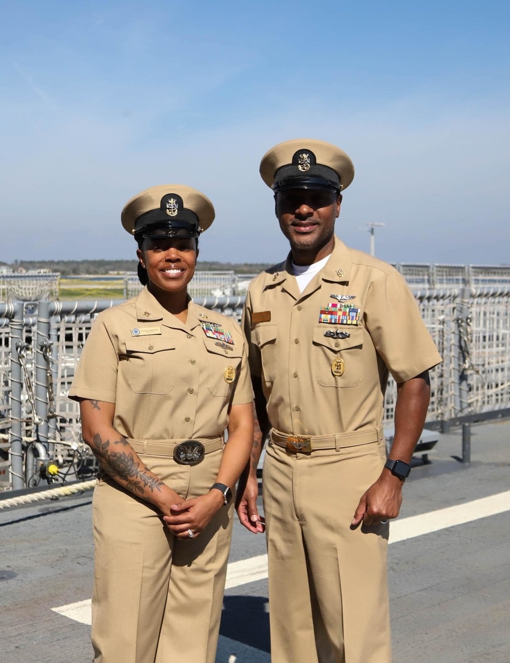 Navy Husband and Wife Promoted to Command Master Chief