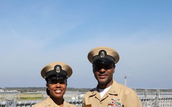 Navy Husband and Wife Promoted to Command Master Chief
