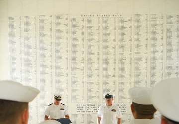 USS Mobile (LCS 26) Blue Crew Sailor Reenlists at USS Arizona (BB 39) Memorial