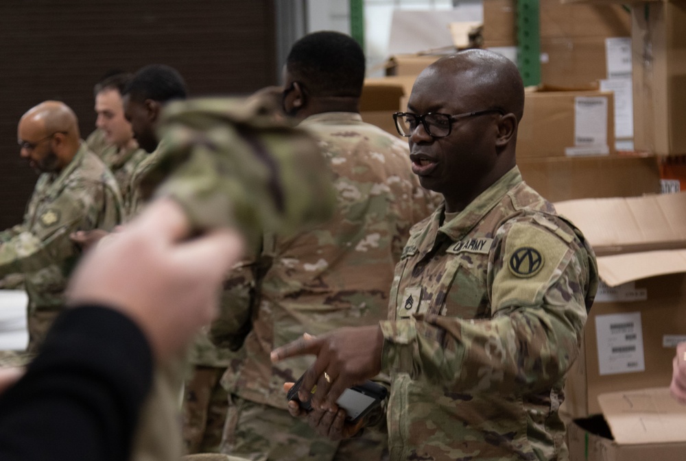 Mobilization Support Force issues uniforms and gear to Mississippi National Guard unit during MOBEX