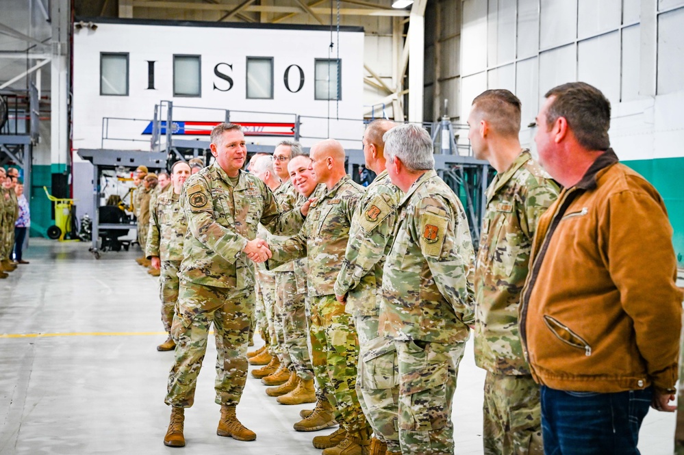 165th Maintenance Group commander final salute reception line