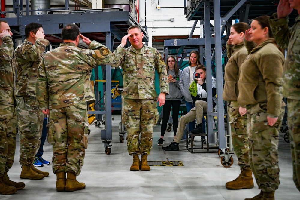 165th Maintenance Group commander final salute reception line