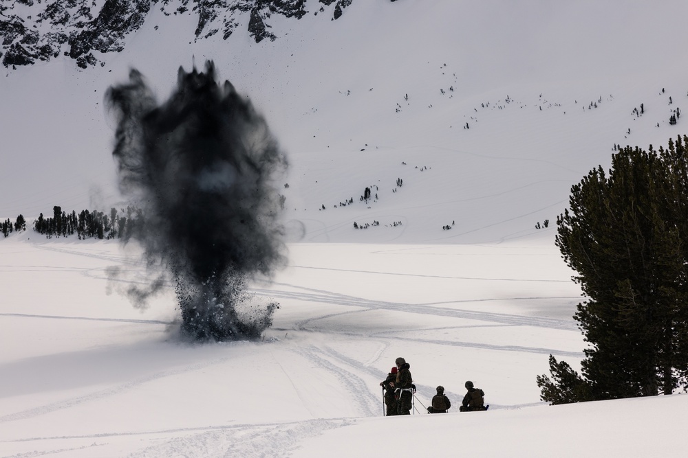 Using explosives, Mountain Engineers Course triggers intentional avalanche