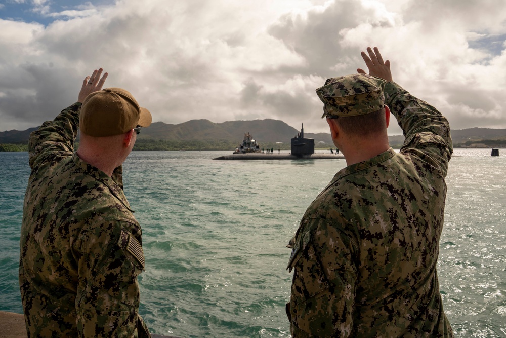 USS Key West Departs Guam after 10 years Forward Deployed