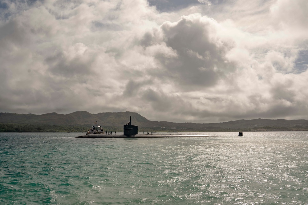 USS Key West Departs Guam