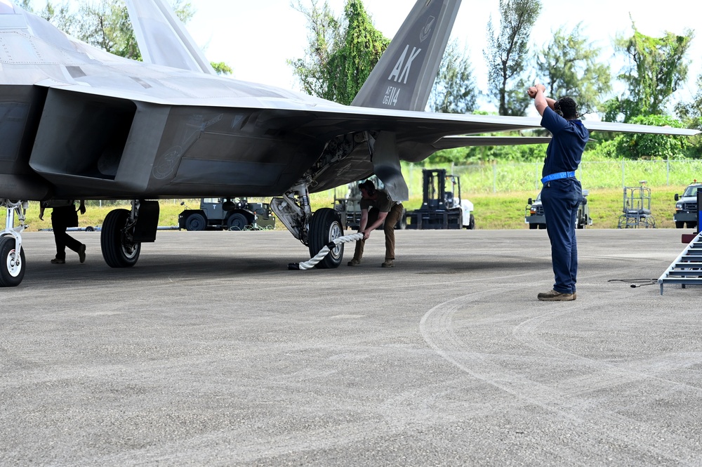 F-22 Raptors launch, land during AR 23-1