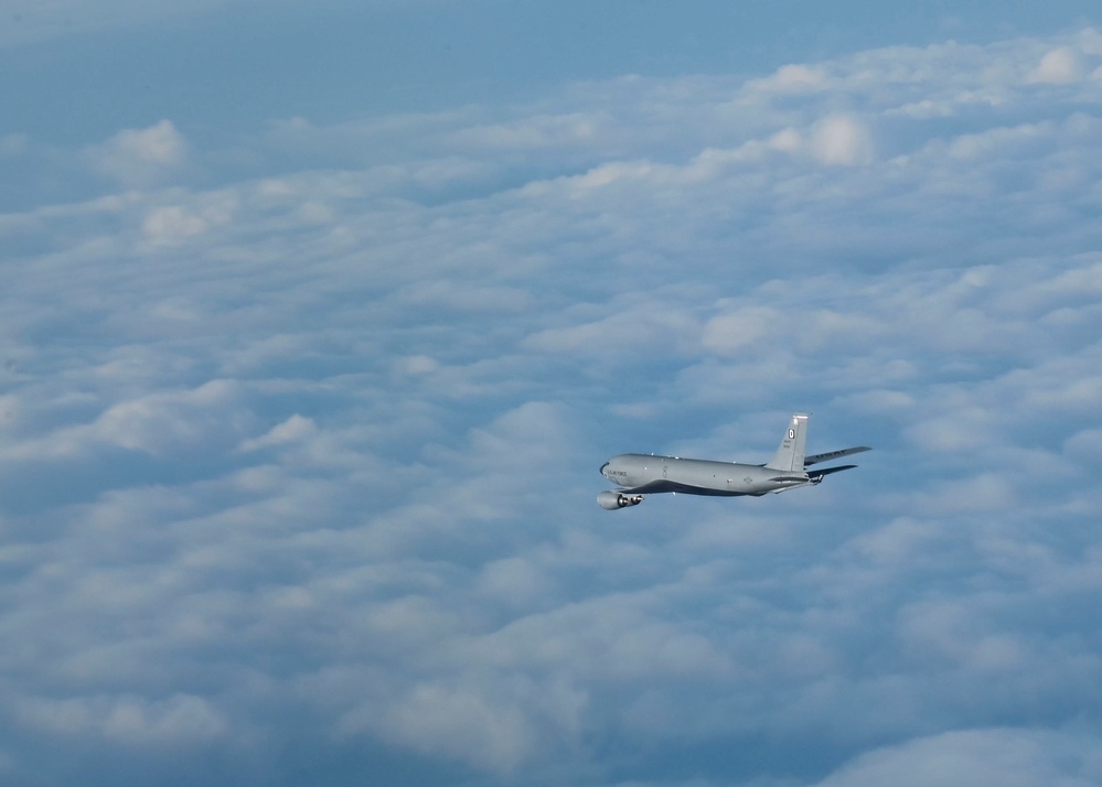 Royal Air Force Mildenhall KC-135s Stratotanker refuels B-52Hs Stratofortress