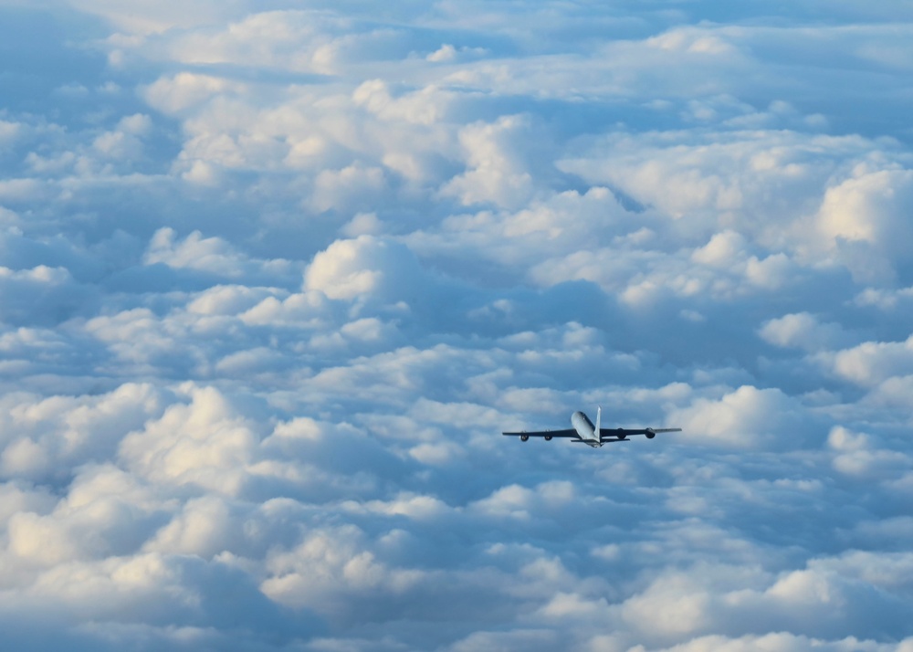 Royal Air Force Mildenhall KC-135s Stratotanker refuels B-52Hs Stratofortress