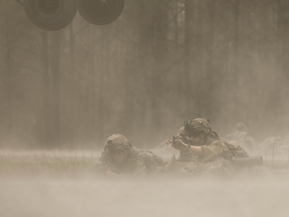 Soldiers with 2BCT of the 10th Mountain Division are moved by helicopter