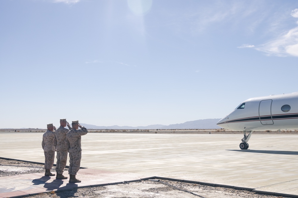 Commandant, Sergeant Major of the Marine Corps arrive at MCAGCC