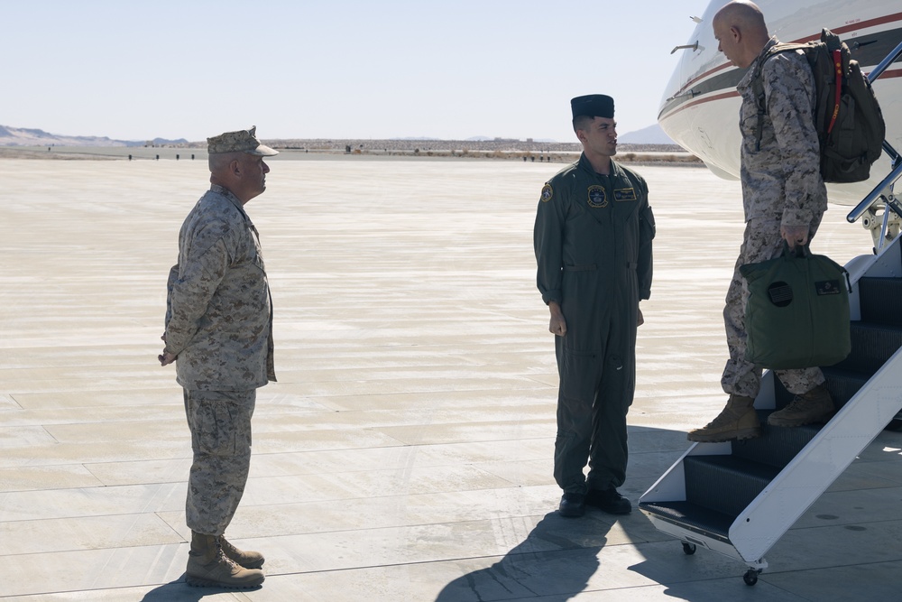 Commandant, Sergeant Major of the Marine Corps arrive at MCAGCC