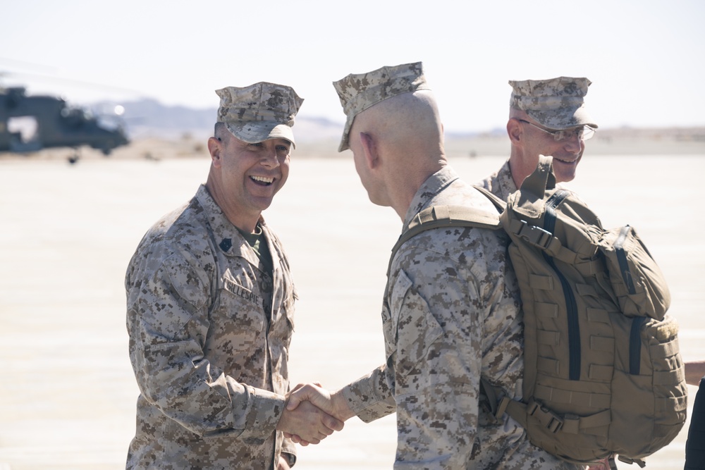 Commandant, Sergeant Major of the Marine Corps arrive at MCAGCC