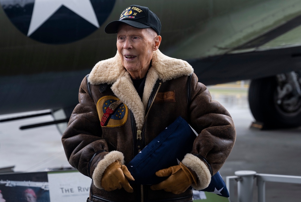 62d OG leadership celebrates local WWII veteran’s 100th birthday