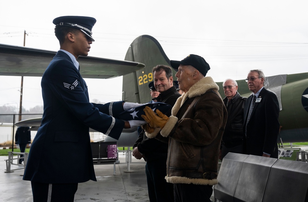 62d OG leadership celebrates local WWII veteran’s 100th birthday