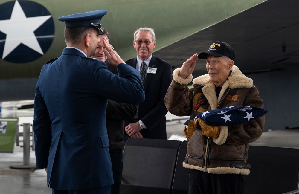62d OG leadership celebrates local WWII veteran’s 100th birthday