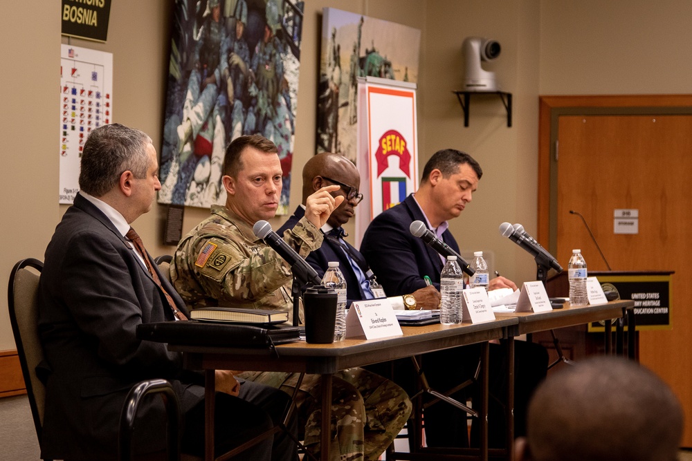 Subject matter expert panel discuss “Leader Development” during the second day of the African Alumni Symposium, in Carlisle, Pennsylvania