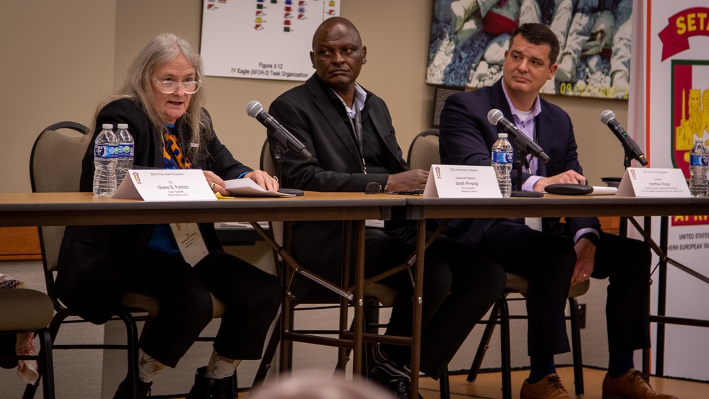 Subject matter expert panel discuss “Non-Traditional Challenges” during the second day of the African Alumni Symposium, in Carlisle, Pennsylvania