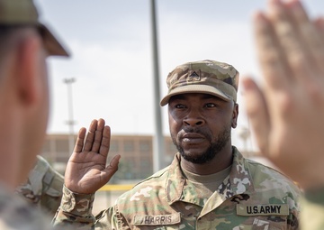 Sgt. Harris reenlistment ceremony