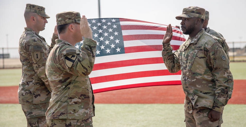 Sgt. Harris reenlistment ceremony