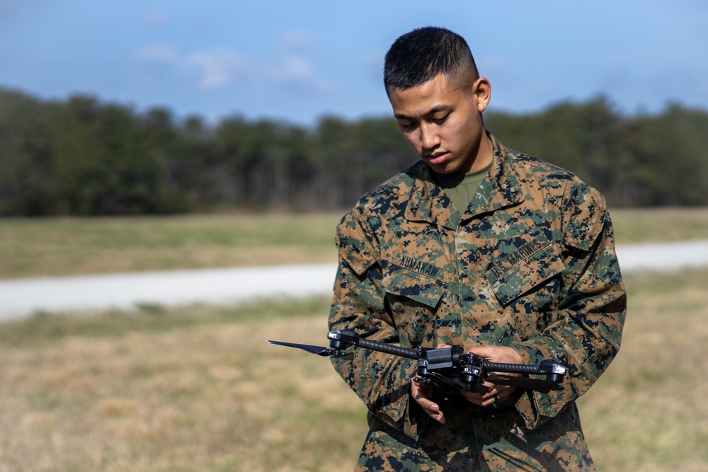 Lance Cpl. Joshua Kumakaw Operates a Small Unmanned Aircraft System