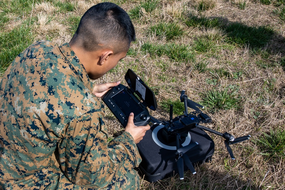 Lance Cpl. Joshua Kumakaw Operates a Small Unmanned Aircraft System