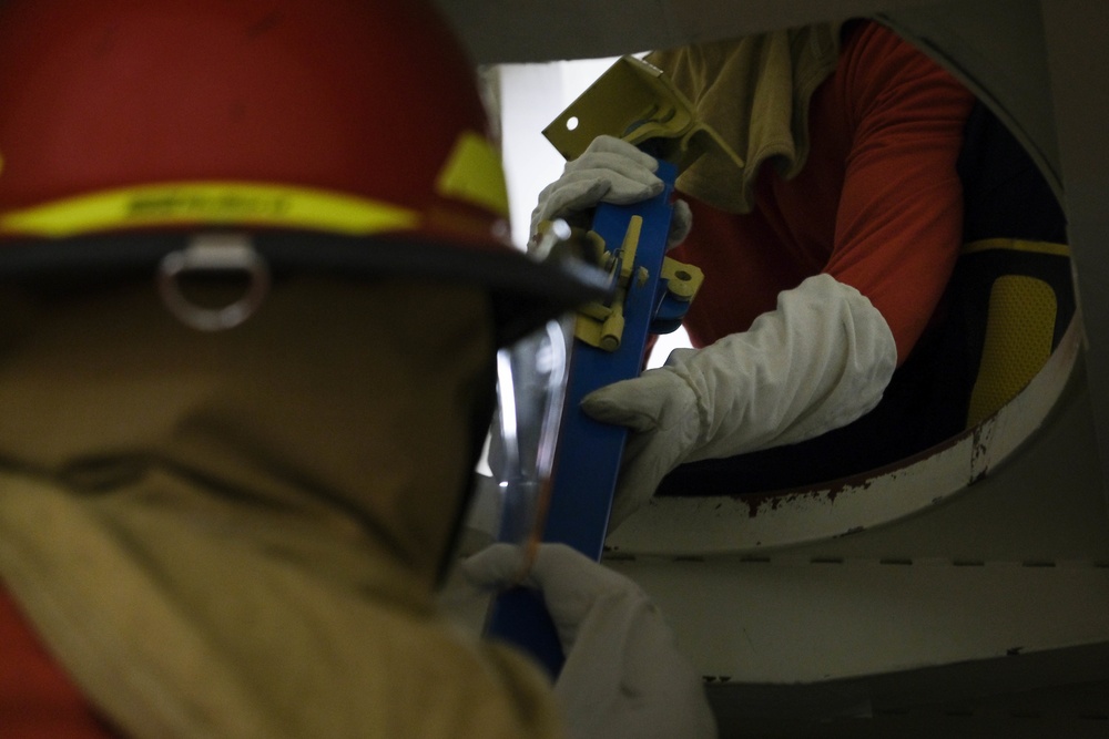 USCGC Stone’s crew conducts training drills while underway