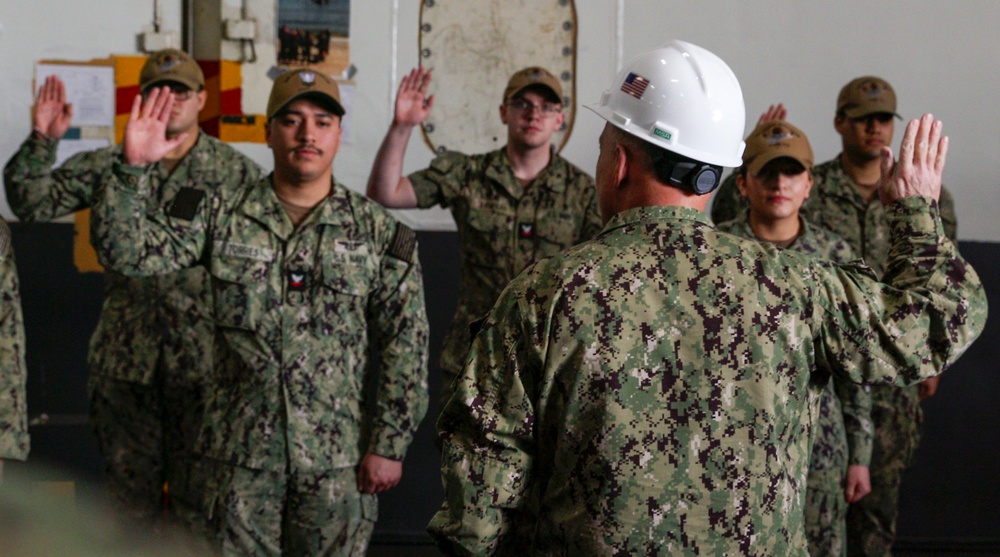 George Washington Welcomes aboard Chief of Naval Operations Adm. Mike Gilday