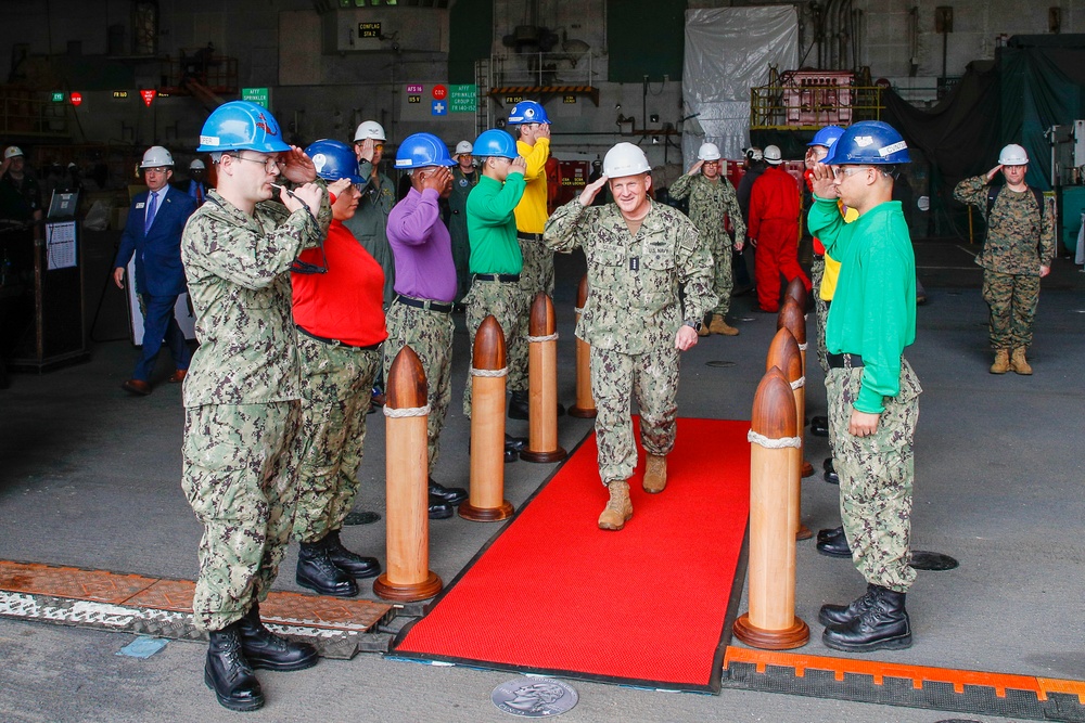 George Washington Welcomes aboard Chief of Naval Operations Adm. Mike Gilday